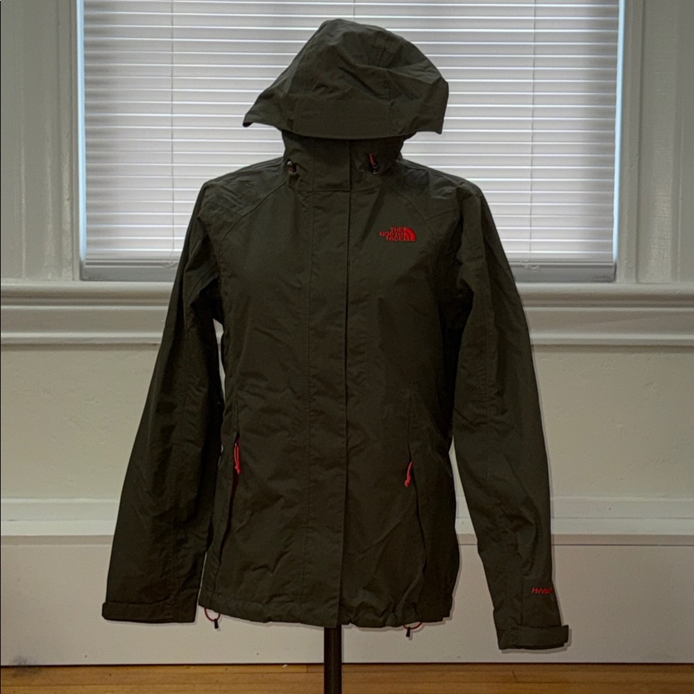The North Face Dark Green Jacket with Red Details